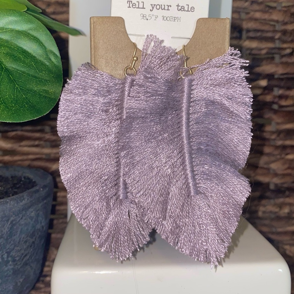 Threaded leaf earrings Anthropologie style